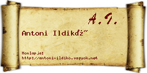 Antoni Ildikó névjegykártya